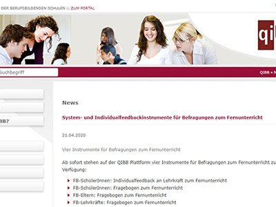 Bildschirmfoto der Webseite QIBB