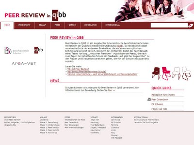 Screenshot zur Information über das Relaunch der Peer Review Homepage